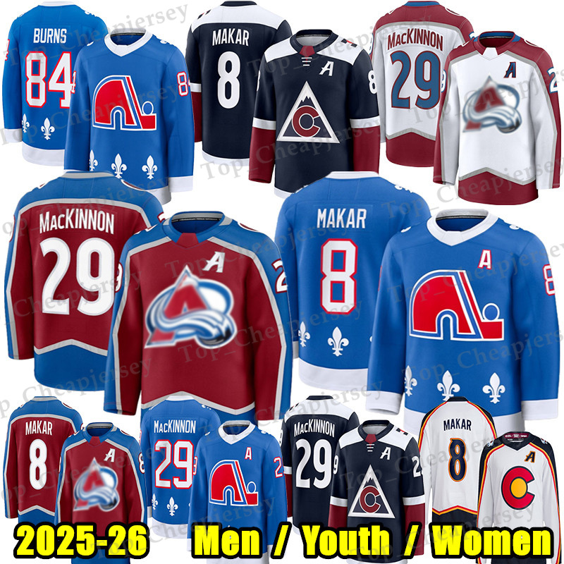 #29 Nathan MacKinnon colorado hockey jersey avalanches jersey #8 Cale Makar Martin Necas Brent Burns Gabriel Landeskog Gavin Brindley Nichushkin Devon Toews jerseys