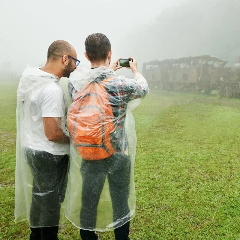Disposable Waterproof Raincoat Outdoor Hiking Mountain Travel Emergency Transparent Portable Adult Poncho Rain 250421