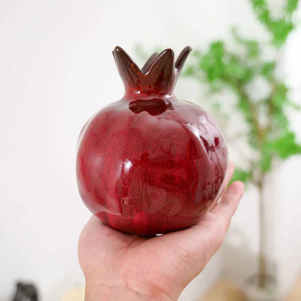 Ceramic Vases Bright Porcelain Pomegranate Vase Table Decoration Ornaments Arrangement Flower Plant Pots Room Aesthetic Decor C251124