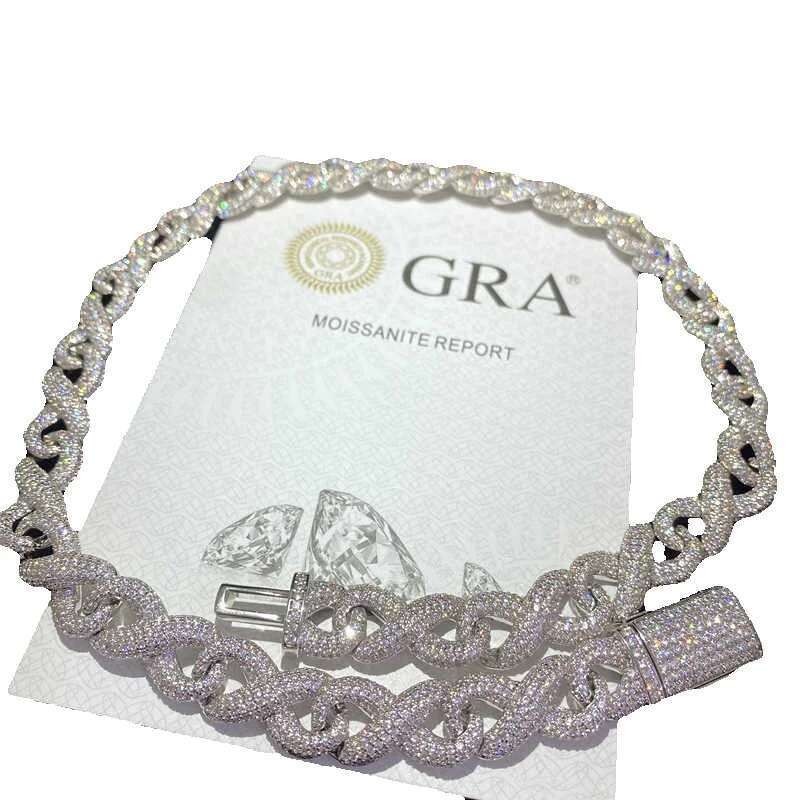 Classic Moissanite Cuban Link Chain - Hip Hop Men's Jewelry, Bling Dia Necklace
