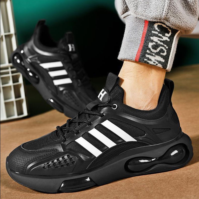 Free Shipping 2025 Spring Summer New Trend Men Shoes Casual Running Sneakers Black White Gold Height Increasing Thick Sole Casual and versatile