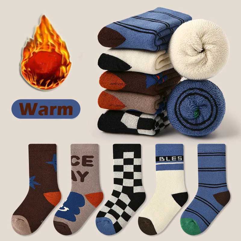 Kids Socks Winter Warm Enough Children Cotton Socks Baby Infant Plush Thicken Mid Calf Length 1-12T Girls Boys Socks Boot Sock G251124