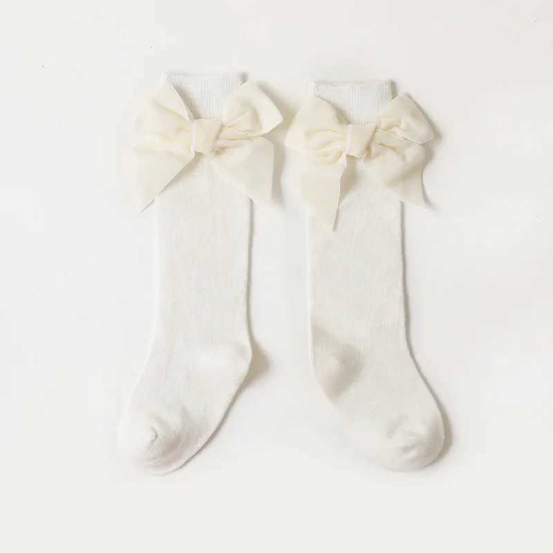 Winter Autumn Baby Girls Christmas Socks Bowknot Kids Knee High Long Sock Cotton Spanish Children 1-8 Years Toddlers Tube Socks G251124