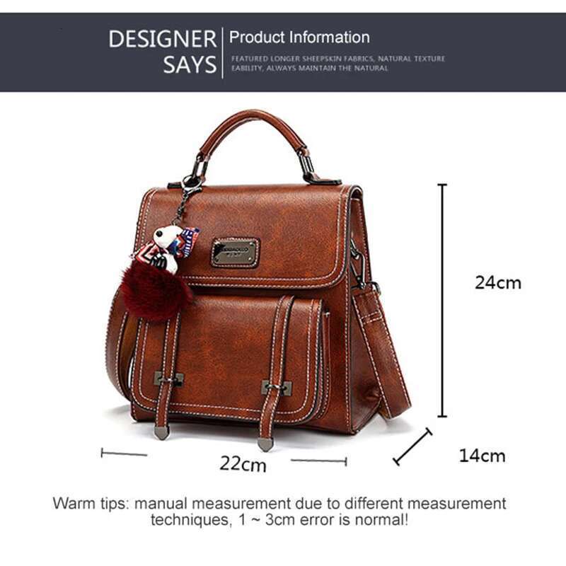 Designer Bag 2025 Vintage Women's Backpack 2024 New PU Leather Girls Shoulder Bag Multifunctional Large Capacity Crossbody Bags Student Backpacks