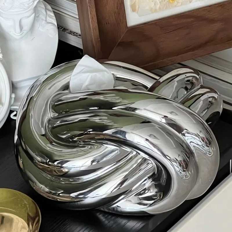 Creative Life Knot Fun Tissue Box Living Room Coffee Table Dining Table Bedroom Ceramic Paper Box Cute Home Decor OrnamentM251124