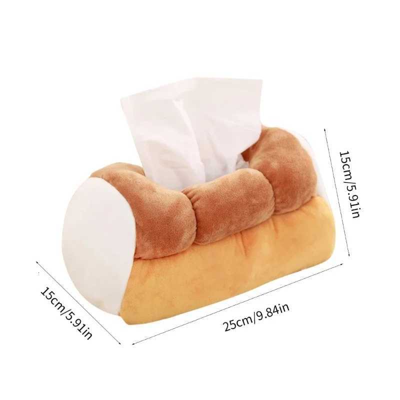Simulation Creative Toast Bread Tissue Box Funny Storage Holder Soft Cotton Storage Box for Home Decor Ar Draw Box Plush DecorM251124