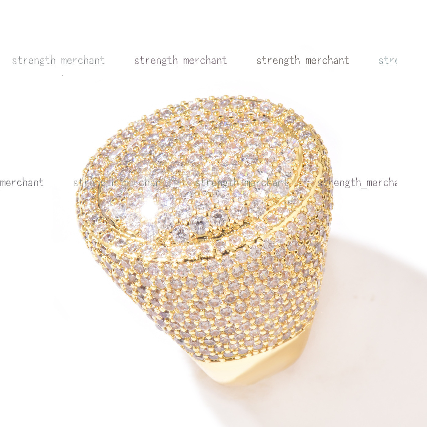 Factory Price Hip Hop Cuban Ring Gold Plated Brass Ice Out Full Cz Diamond Rapper Ring Band 5A+ Zircon Hip Hop Ring