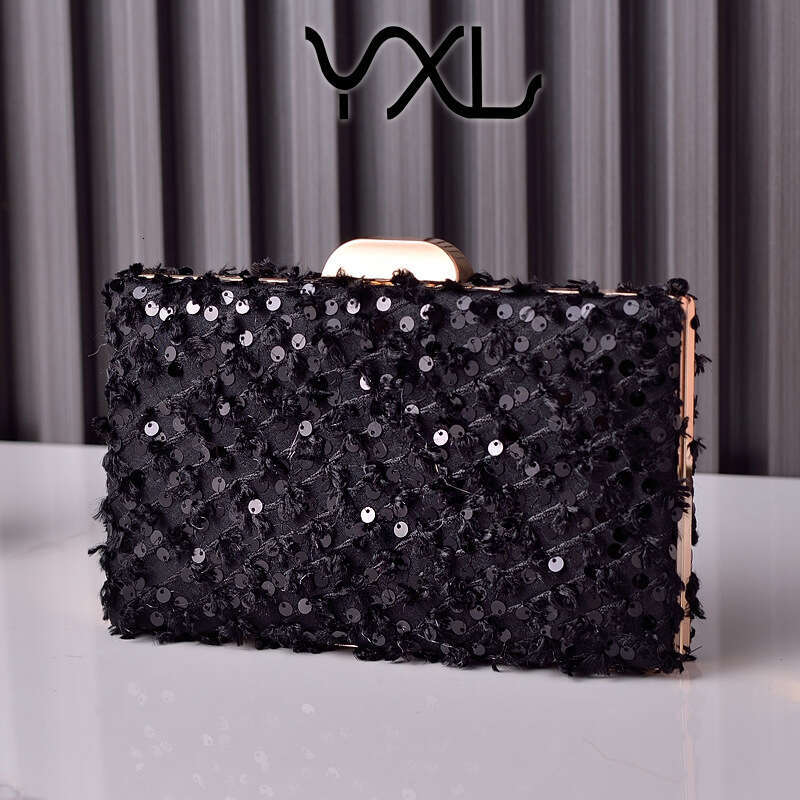 Dinner Bag New Bead Banquet Velvet Cheongsam Black Versatile High End Dress Bag KQ