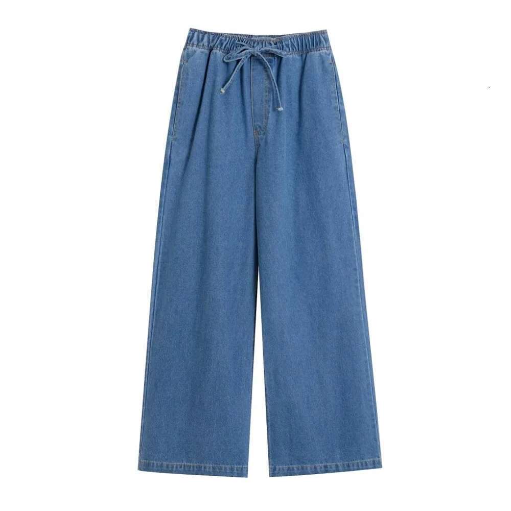Designer Clothes Pb&Za Early Autumn New Women's Fashion Solid Color V-Neck Loose Denim Pullover Top High Waist Trousers Set