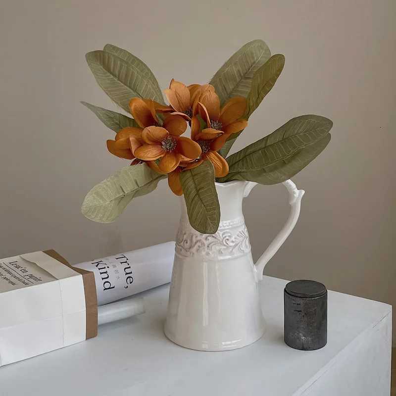 white retro vase ceramic light luxury living room dining table flower C251124