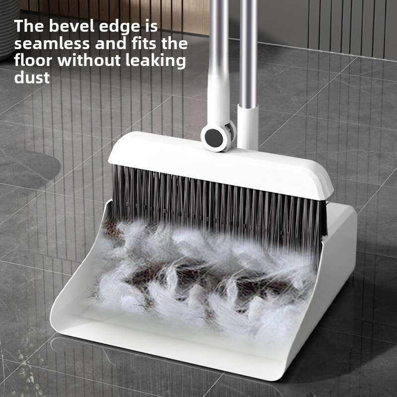 3/4-piece set, extended broom dustpan floor brush three-in-one combination set, silicone wiper is suitable for various household cleaning and hygiene