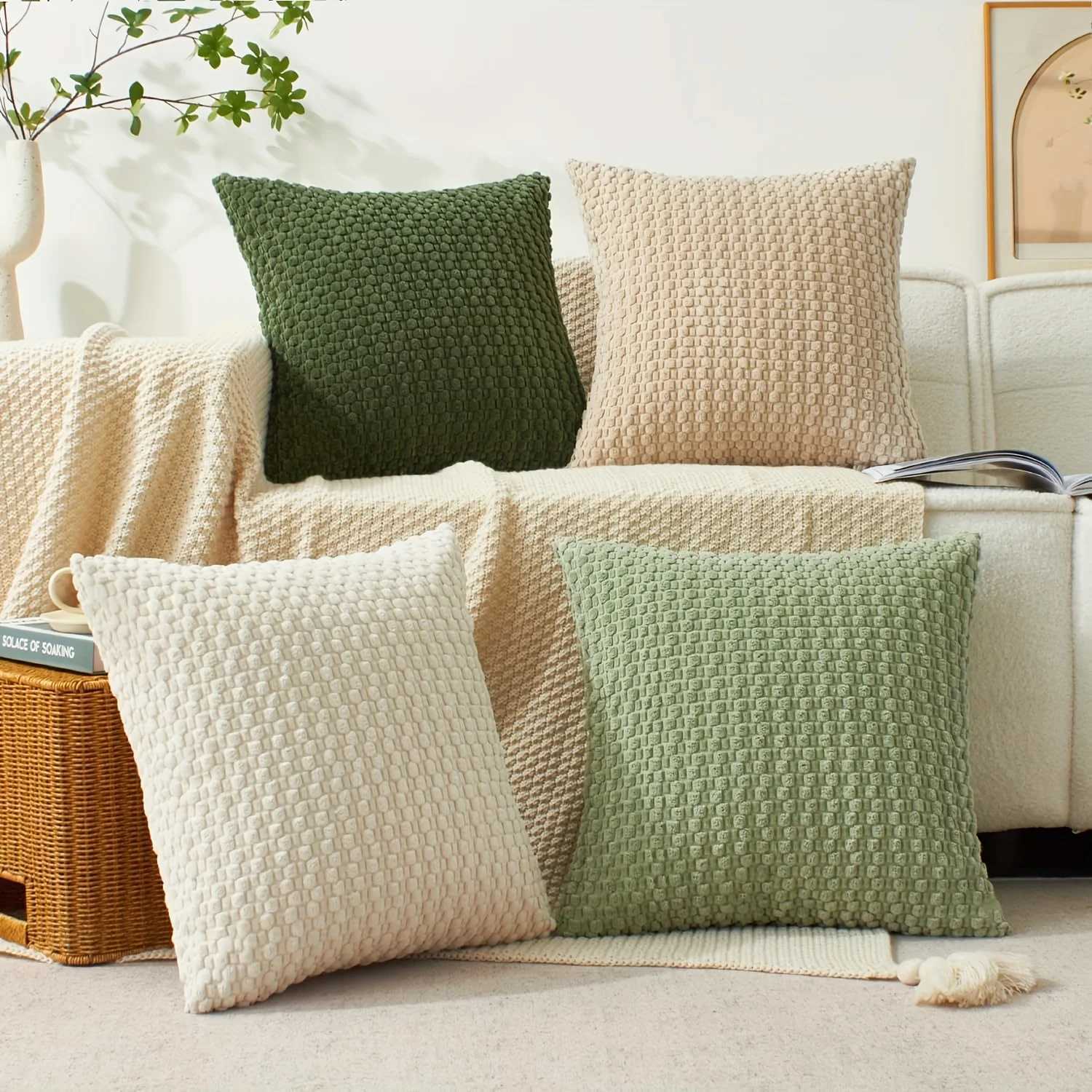 45CM Throw PillowSoft Boho Striped Fall Pillow Modern Farmhouse Home Decor for Couch Bed SofaWinter Spring G251124