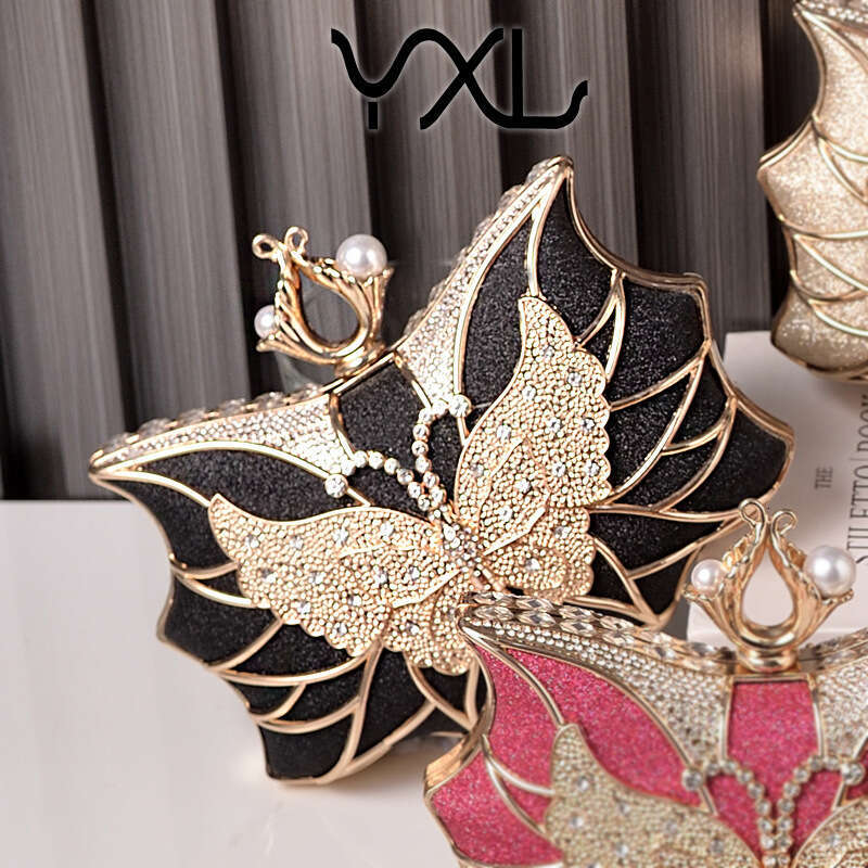 Dinner Bag Luxury Banquet Hollow Butterfly Party Bridal Wedding Handbag Fashionable Women S Bag KQ