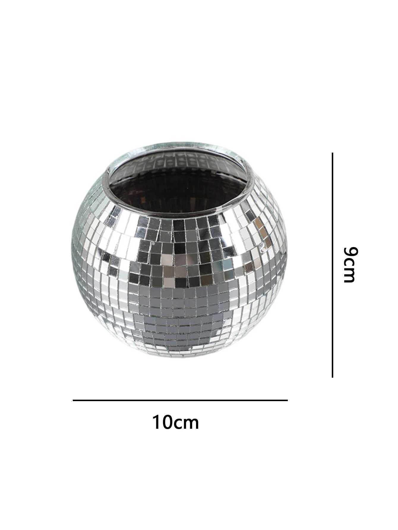 1pc Round Glass Vase Living Room Ornament Shop Atmosphere Decoration Room Pendant Crafts C251124