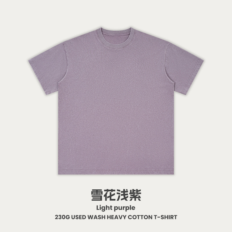 230G Washed Worn Short Sleeved T-Shirt Made Of Pure Cotton With Half Sleeves And Oversized Top For Men's Summer