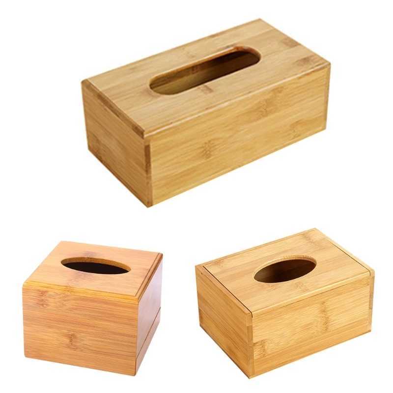 Rectangular Bamboo Tissue Box for Car Home Office Dormitory Dresser Face Paper Container Box DropshippingM251124