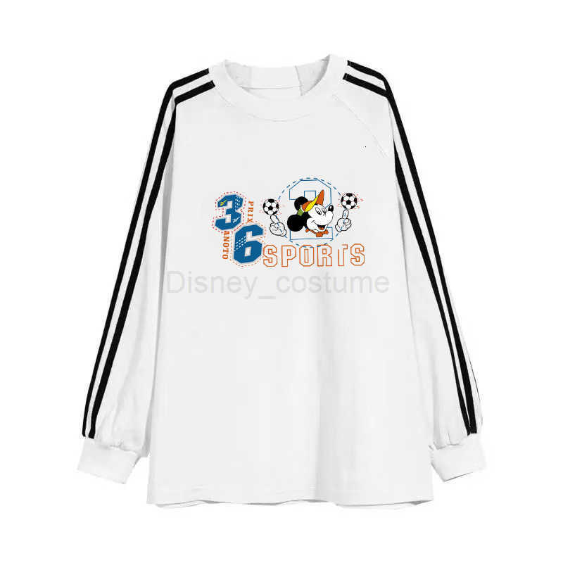 Disney Mickey Print Childrens Cotton Long Sleeve Top Autumn Winter Big Kids Versatile Three Stripes Sweatshirt Trendy H251124