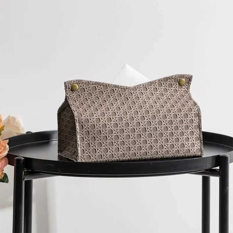 Tissue Box Cover Modern PU Leather Rectangular Tissue Box Holder for BathroomM251124