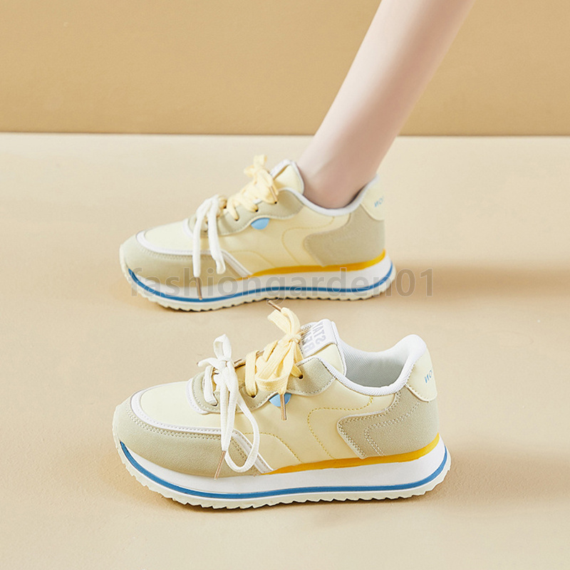 free shipping shoes outdoor running shoes womens trainers vitality sky blue light green butter yellow designer sneakers suede leather platform womens 