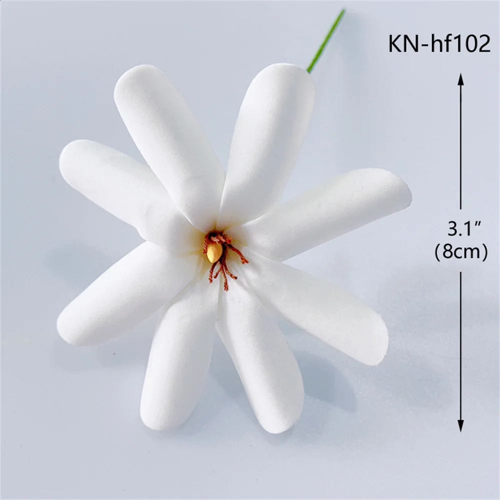 8CM Foam Tiare Flower Hair Pick Ear Flower Tahitian Gardenia Tropical Hawaii Hula Flowers Wedding Hair Accessories 10pcs/set 250420