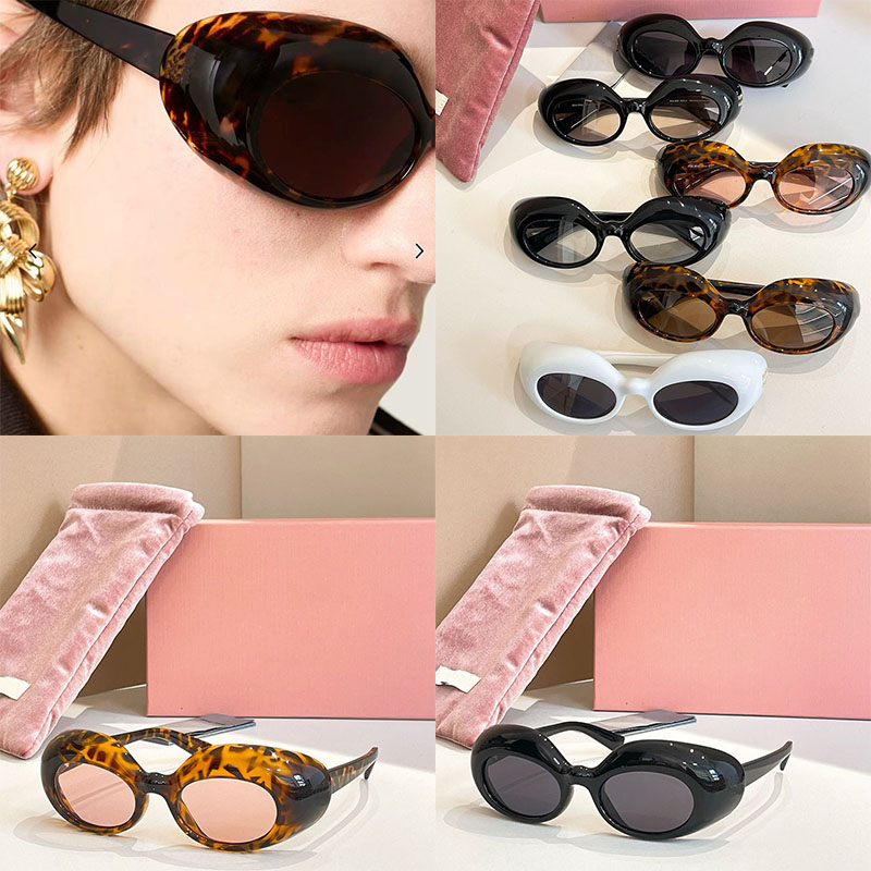 26SS Fashion Designer Women Sunglasses Retro Elliptical Frame Acetate Fiber Design Avant garde Sunglasses UV Protective Eyewear SMUB08