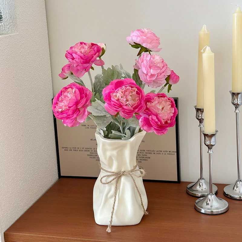 French Cream Style Vase Home Living Room Flower Arrangement Light Luxury Premium Dining Table Decoration Vase Flower Utensils C251124