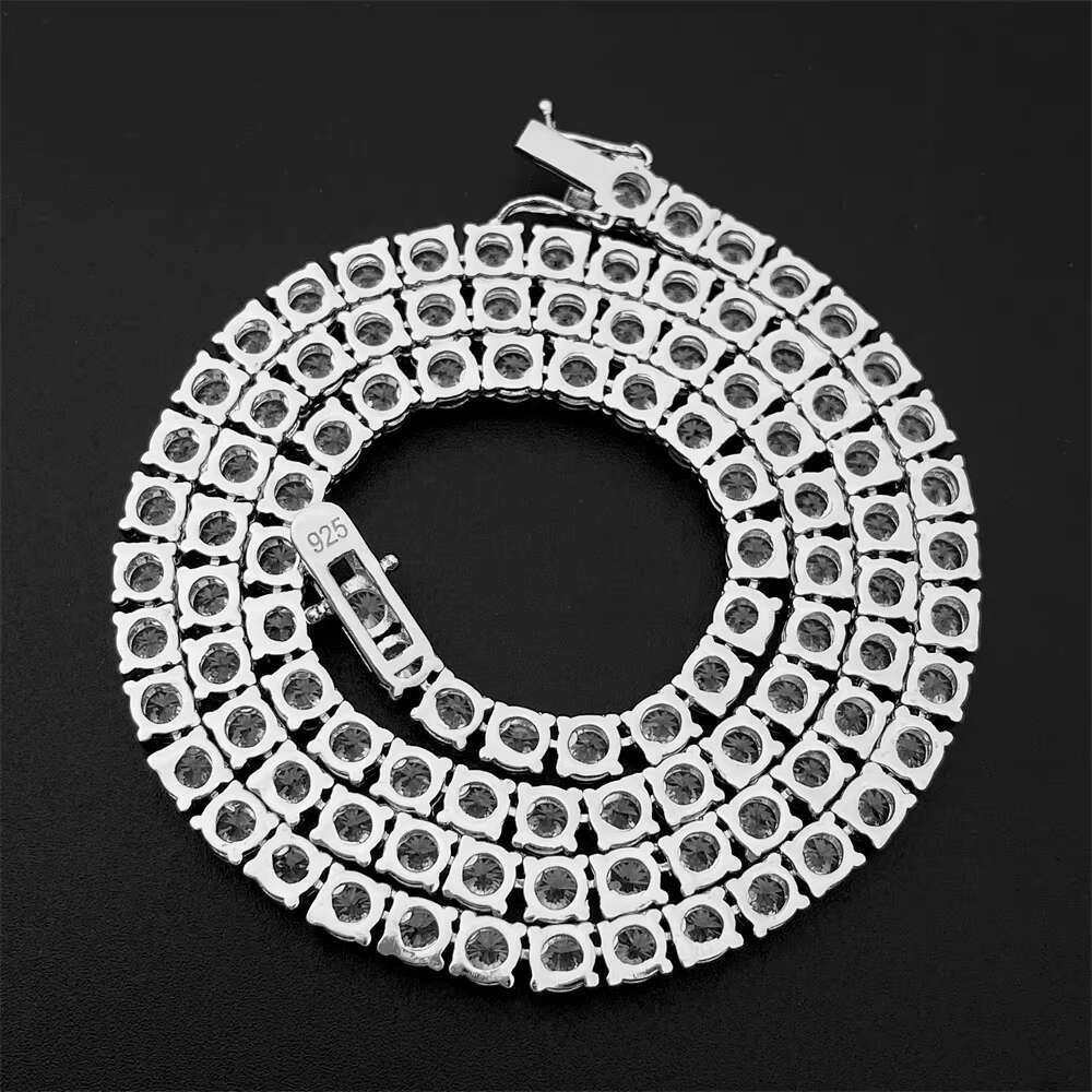 Zuanfa Jewelry Hot Sale Bling Pass Diamond Tester Hip Hop 925 Sliver 3mm Moissanite Tennis Chain