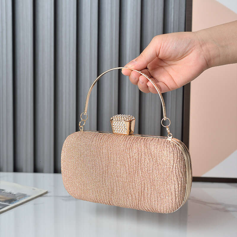 Dinner Bag New Pleated Shiny Banquet Handheld Evening Dress Rhinestone Bag Cheongsam Bag KQ