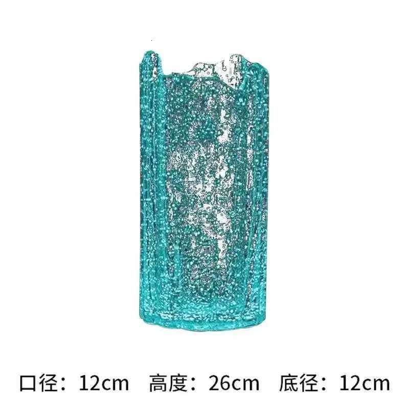 Luminous Light Luxury Starry Sky Glass Vase Water Cultivation Ornament with Dried Flowers Simple Fashion Fluorescent Vase Premiu C251124