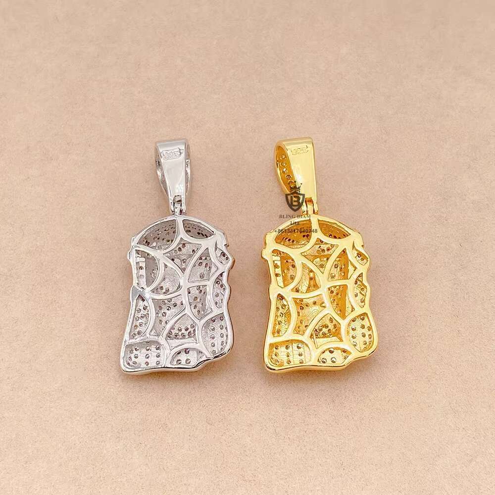 Wholesale Price Ready to Ship Jesus Head Mens Silver Only Vvs Mossinate Diamond Pendant