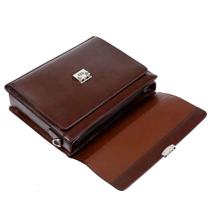 Luxury Leather Men S Crossbody High Quality Business Briefcase Bag Designer Shoulder Messenger Bags Office Handbag Laptop Briefcases