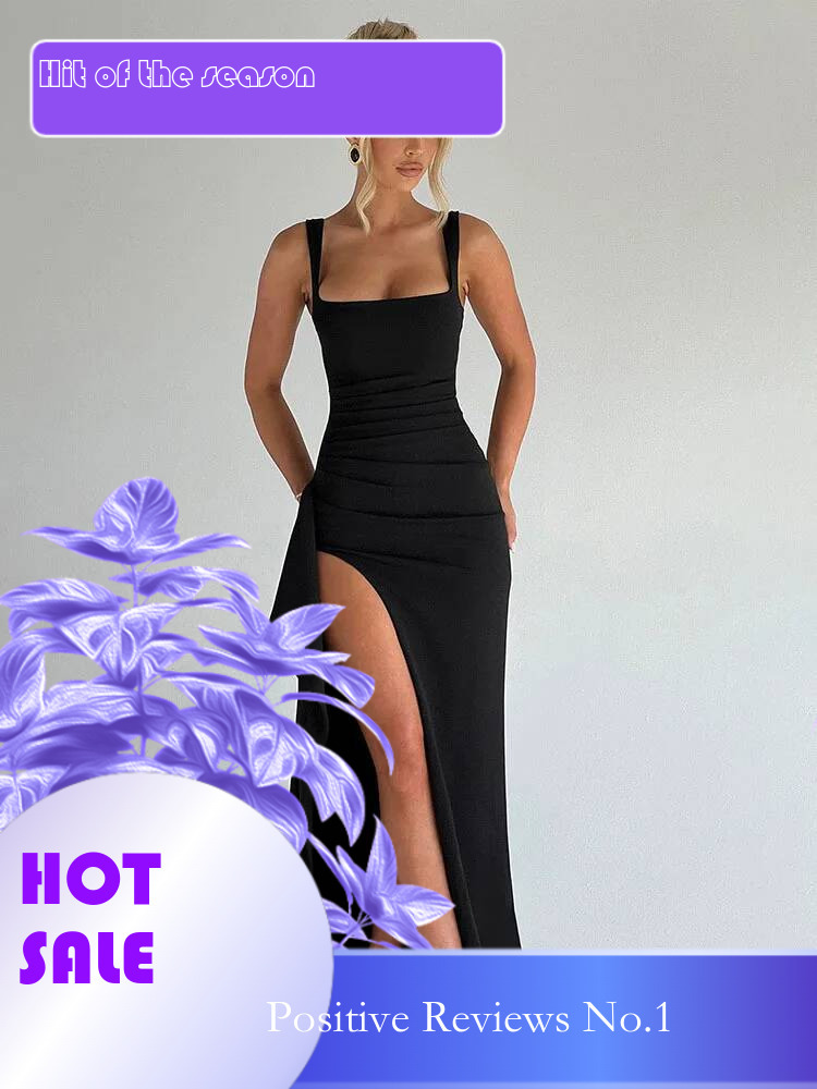 Dongdumaoyi Townlike Ruffles Maxi Long Dress Women Spaghetti Strap Spring Summer Backless Nightclub Sexy Party Dresses
