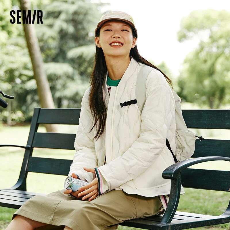 Designer Clothes Semir Down Jacket Women Solid Color Three-Proof Loose Casual Style New Winter Lazy Baseball Collar Lightweight Coat