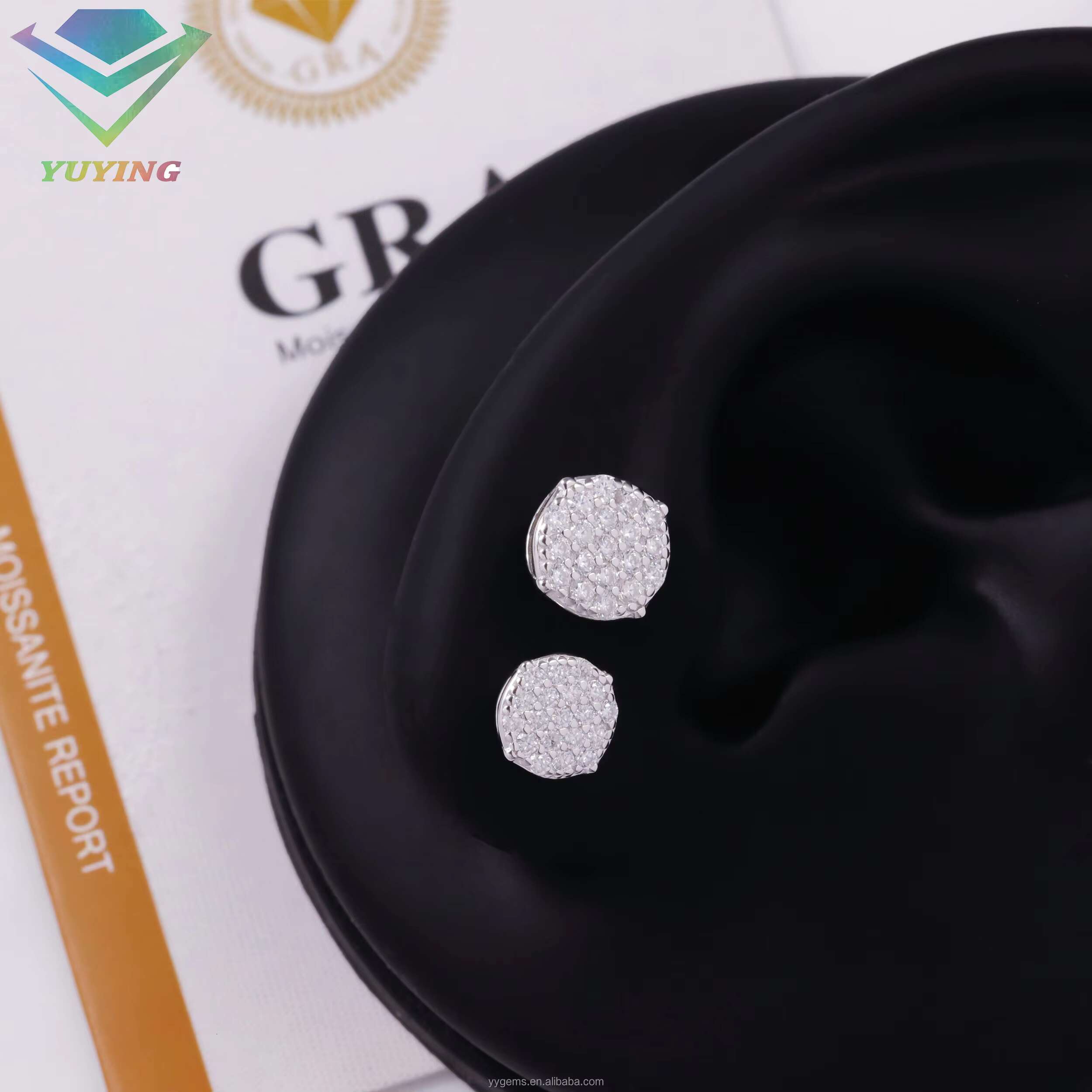Wholesale Price iced out Diamond Earrings Fine Jewelry 925 Sterling Silver Man Women Earrings VVS Moissanite Stud Earrings