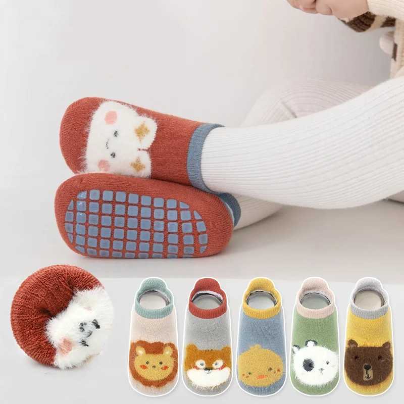 Kids Girl Boy Socks Anti Slip Cotton Baby Socks for Girls Boys Casual Print Winter Thick Warm Toddler Childrens Sock Non-slip G251124