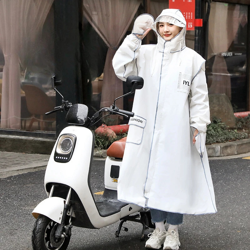 Adult Raincoat Men and Women Rainproof Fashion Gloves Cycling Electric Bicycle Four-in-one Hiking Raincoat 250421