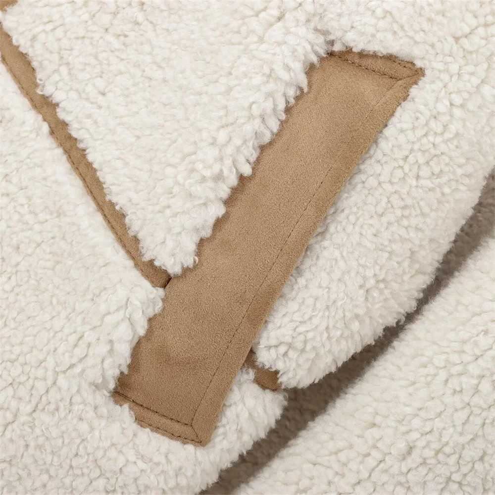 autumn new womens European and American style French design fashionable fleece double-sided jacket J251124