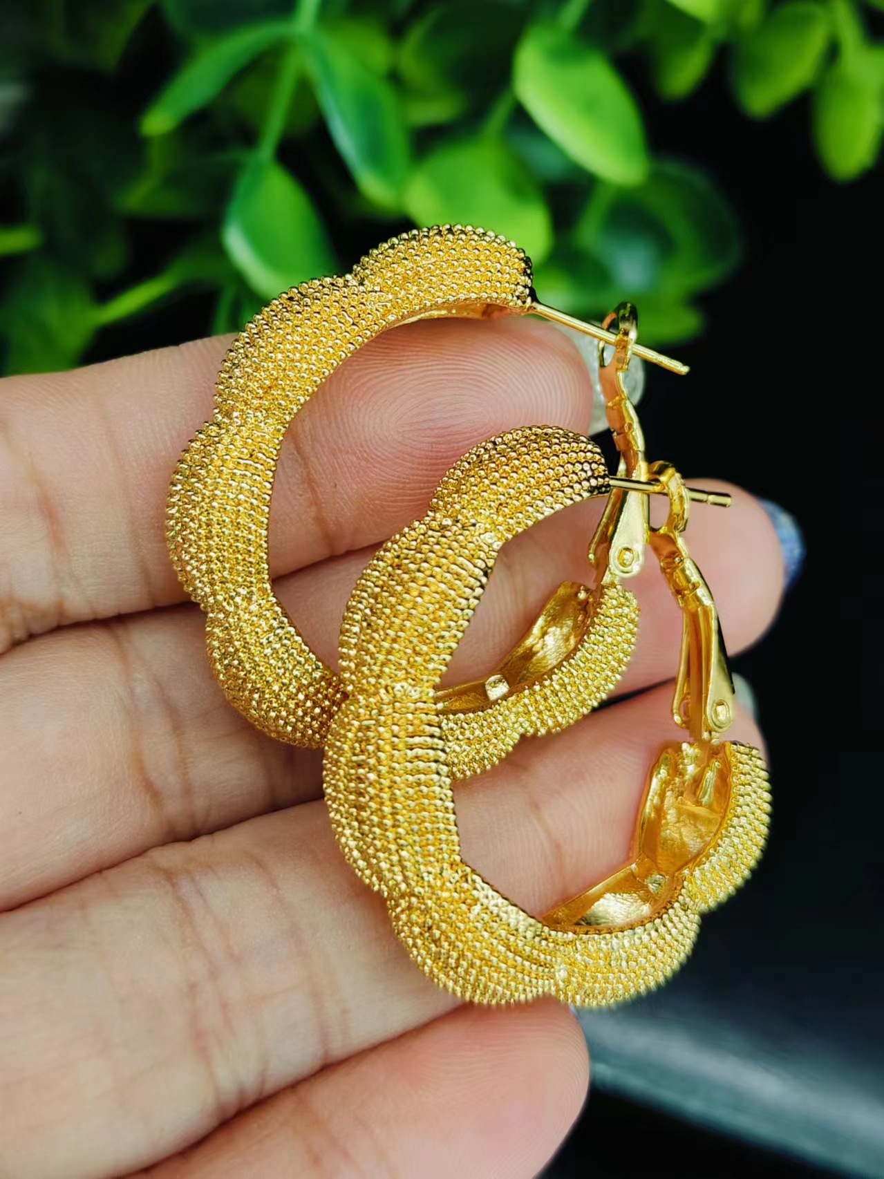 Gold-plated earrings hoop earrings ear accessories European and American popular drop earrings designer earrings moissanite earrings ohrringe gold ear - view 6