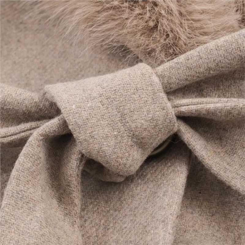 Autumn Women Wool Coat with Belt Casual Faux Fur Lapel Long Sleeve Shoulder Pads Pocket Lady Outerwear Female Chic Overcoat J251124