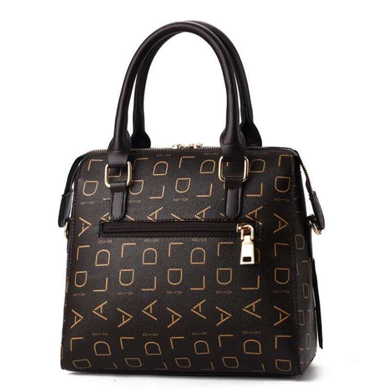 Fashion English Letter Handbag Women PU Leather Tassel Top-Handle Shoulder Bag Large Capacity Lady Tote Design Purse