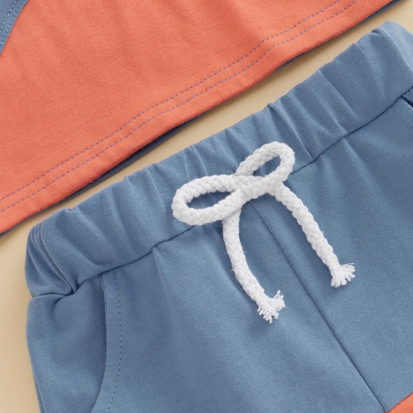 Clothing Sets Baby Boys Summer Clothes Fashion Kids Outfits Set Dinosaur Contrast Color Short Sleeve Hooded Tops Shorts Kids Suits R250424
