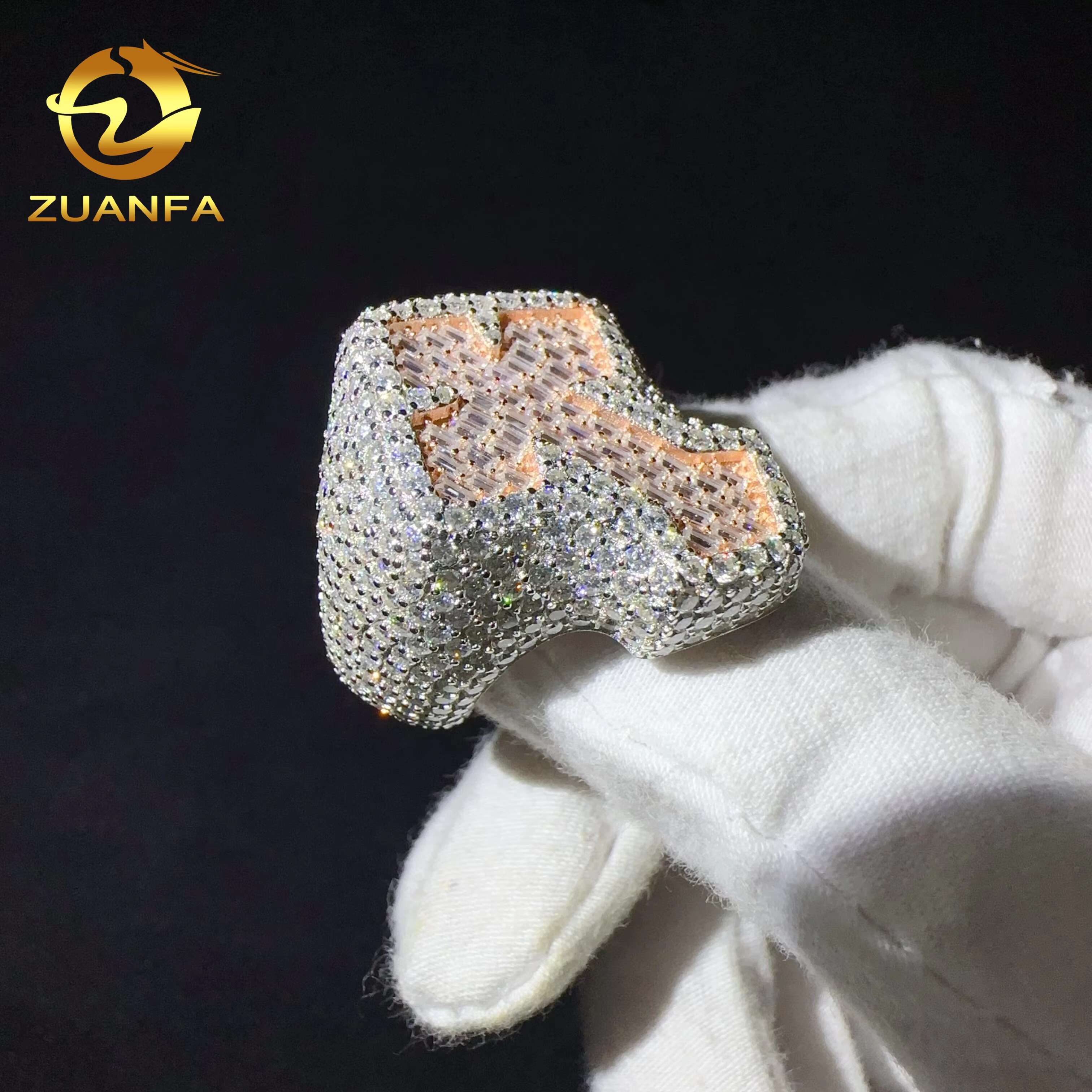 Iced Out Hip Hop Jewelry Men Diamond Ring 925 Sterling Silver High Quality Luxury Custom Moissanite Ring for Men