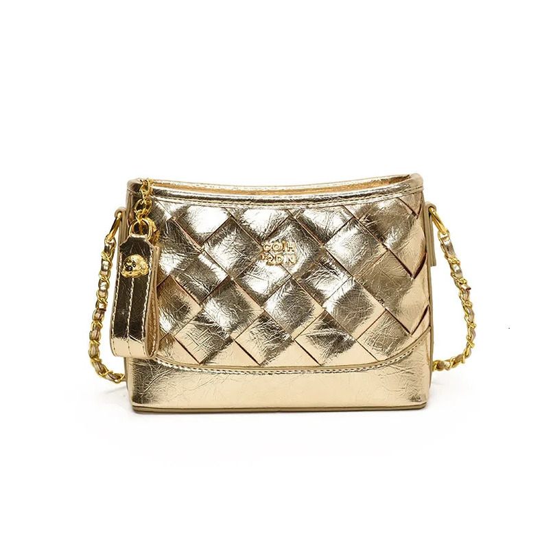 Luxury Brand Designer 2025 Autumn New Woven Chain Small Square High-End Fashion Niche Texture Women's Bag, Versatile Commuter Shoulder Crossbody 