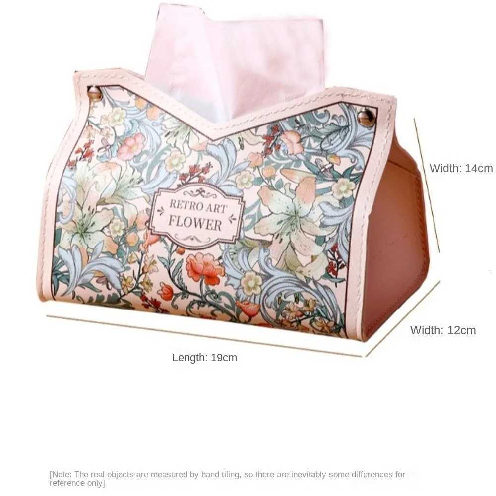 Fashion Leather Tissue Box Car Interior Pull-down Pocket Tissue Storage Box Multi-functional Paper HolderM251124