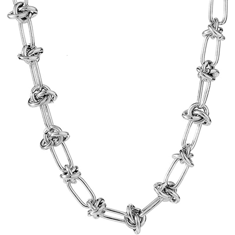 Dingyuan Street Style Knotting Simple Bare Necklace Titanium Steel Exaggerated Punk Thorn Clavicle Chain