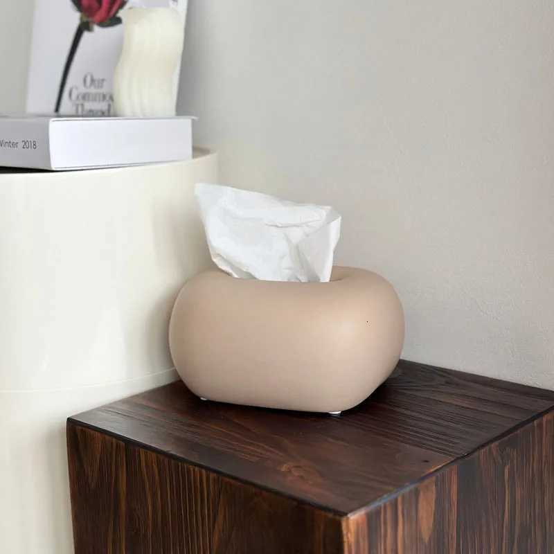 Nordic Cream Ceramic Tissue Box Holder Creative Home Decor for Living Room Bedroom Desktop SilverM251124