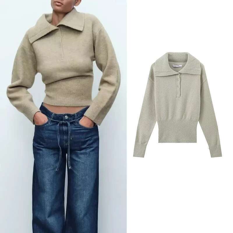 Designer Clothes Spring 2025 New Chic Elastic Slim Pullover Street Elegant Young Fashion Women's Sweater