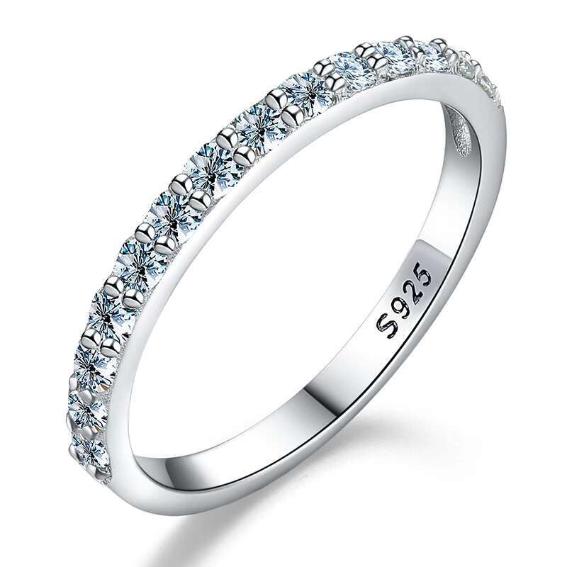 GRA Test Passed Moissanite Ring Matching Wedding Diamond Band for Women 925 Sterling Silver Female Crown Single Tail Ring Jewelr