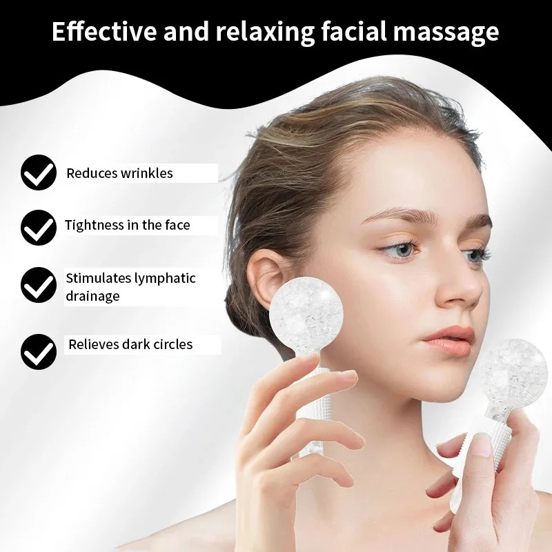 Large Beauty Ice Hockey Energy Beauty Crystal Ball Facial Cooling Ice Globes Water Wave Face and Eye Massage Skin Care 1pcs 250418