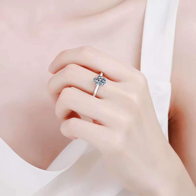PYQ Luxury 925 Sterling Silver VVS1 Pigeon Egg 2ct Moissanite Engagement Rings D Color for Women Great Gift Idea